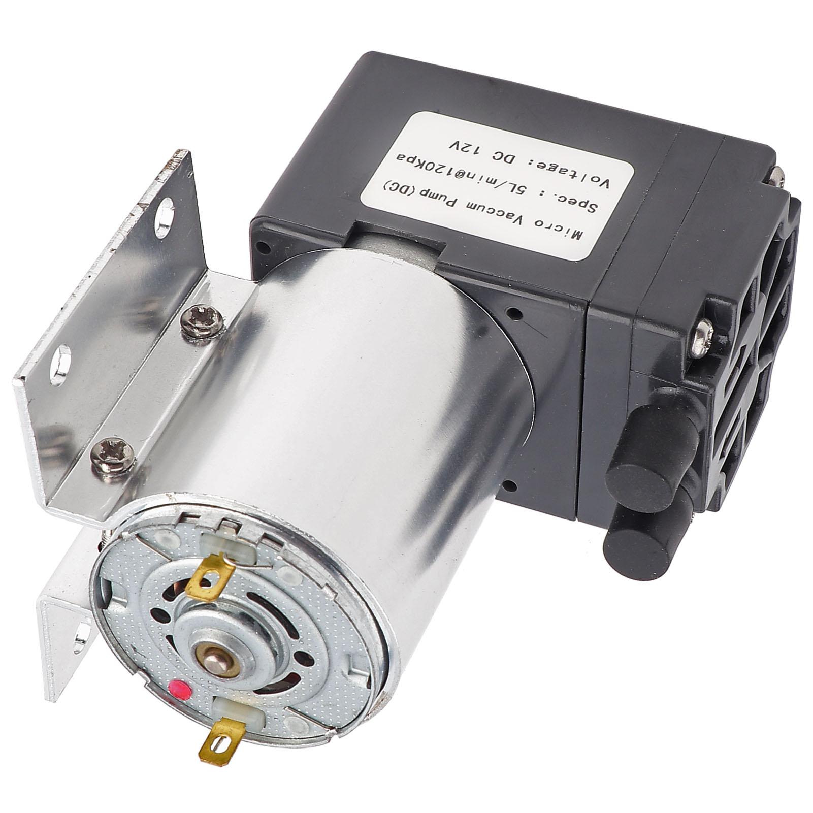 

DC 12V 5L/min 120kpa Міні-вакуумний насос негативного тиску вакуумного всмоктування насоса з тримачем 12V&CN чорний