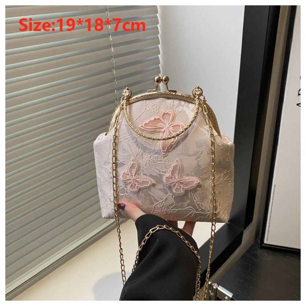 Fashion Polyester Evening Bags Embroidered Chain Banquet Bag Shoulder Bag Women