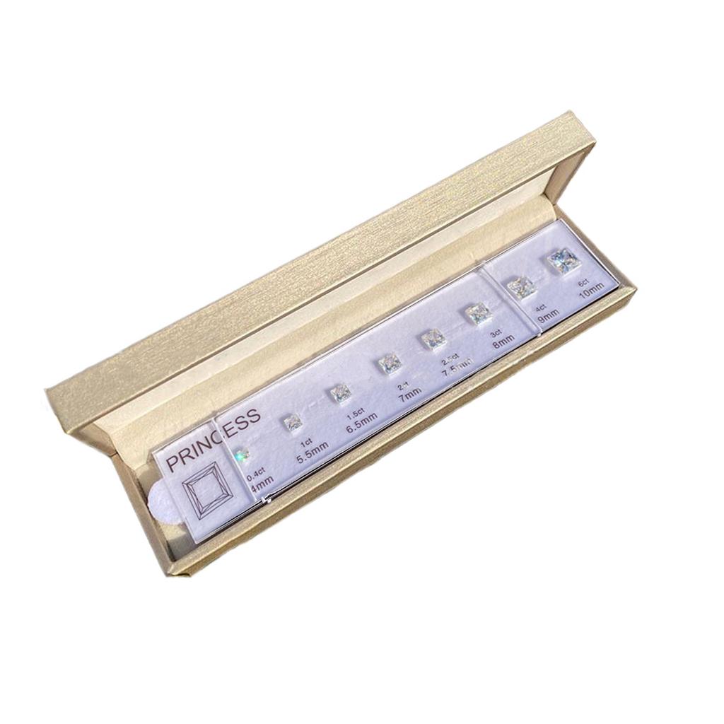 Multipurpose All Shapes Gemstones Rings Size Reference Chart Including Cubic Zirconia for Jewelry Shops Daily Use