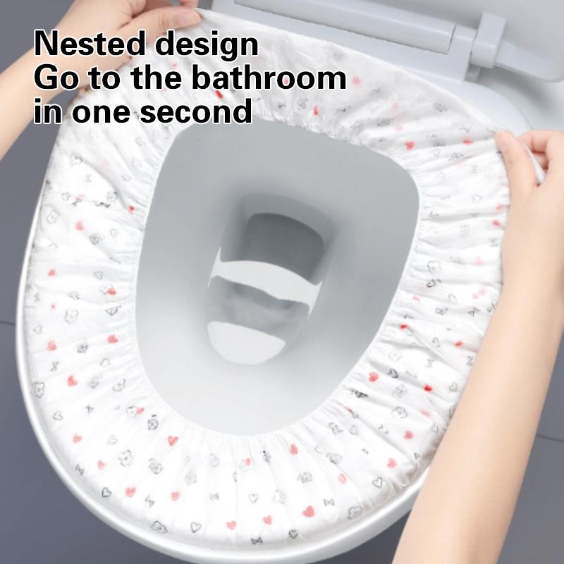 10 Stück biologisch abbaubare Einweg-Toilettensitzabdeckungen WC-Toilettenmatten Reise-Camping-Hotel-Badezimmer-Zubehör Toilettenpapier-Pads