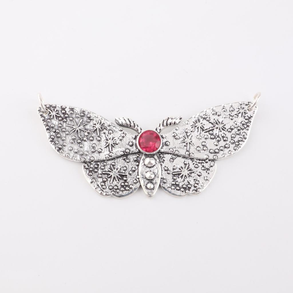Natürlicher rosa Rubellit Edelstein 925 Sterlingsilber Schmuck Damen Anhänger 0,7" CP-35-2
