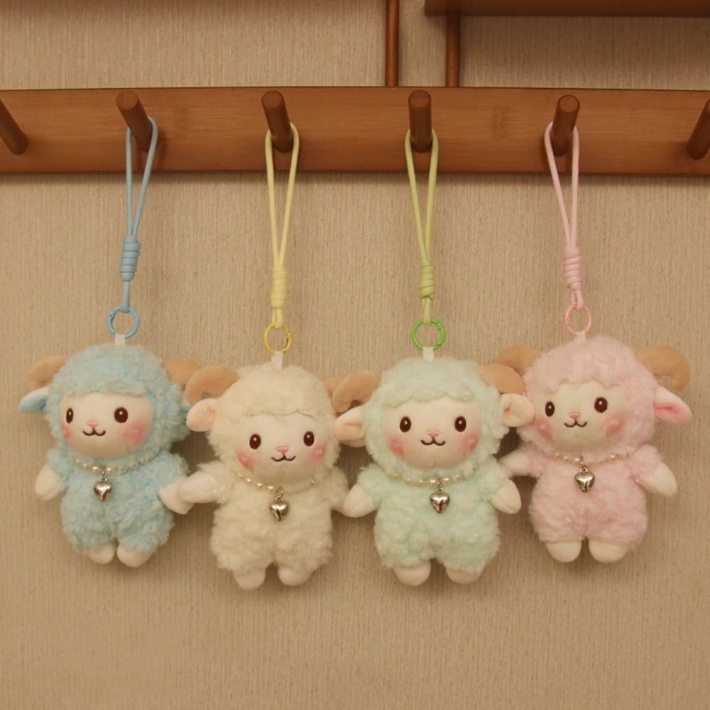 Soft Cartoon Animal Stuffed Doll Fluffy Sheep Plush Keyring Birthday Gift