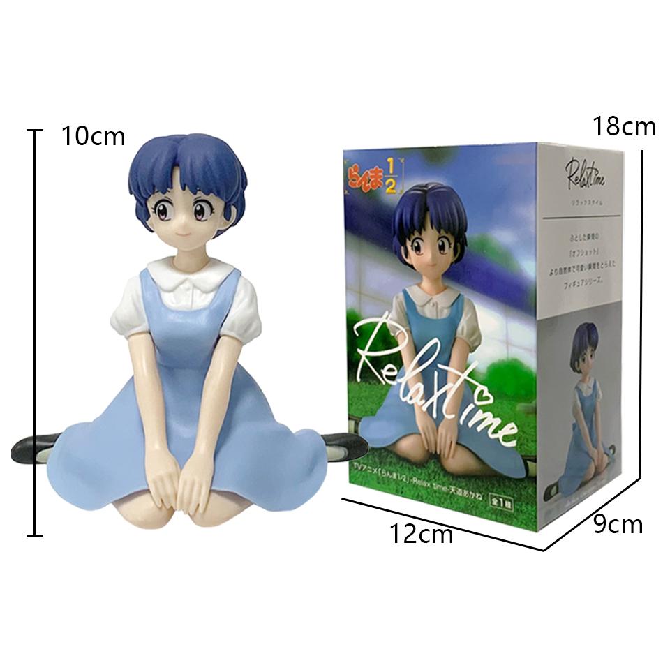 NEW In Stock 10CM Ranma 1/2 Tendou Akane Ranma PVC Anime Figure Periphery Kawaii Sitting Toys Desktop Car Ornaments Model Gifts