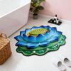 3D Lotos Fußmatte Realistische Blume Wohnzimmerteppich Waschbar Rutschfeste Teppich für Zuhause Meditationsraum Schlafzimmer Dekoration
