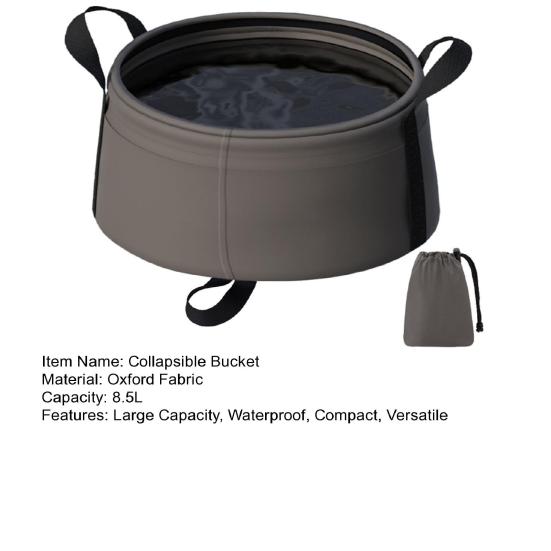Portable Foldable Water Basin with Thickened Oxford Fabric 8.5L Collapsible Sink for Camping Travel Outdoor Multi-Purpose Washing Tub for Fruits