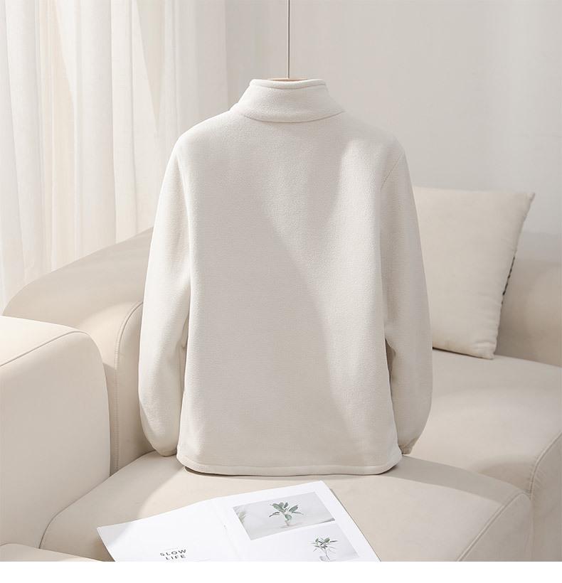 Double-Sided Fleece Women's Hoodie - Soft, Skin-Friendly, Stand Collar, Zipper for Autumn/Winter