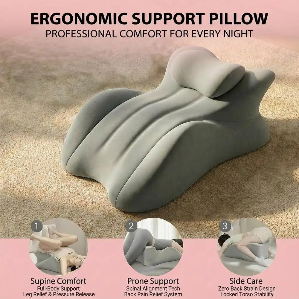 Pillow Memory Foam Body Pillow, Ergonomic Wedge Pillow For Bed Pillows Sofa, Comfortable Reading Pillow For Prone Lying, Sittin