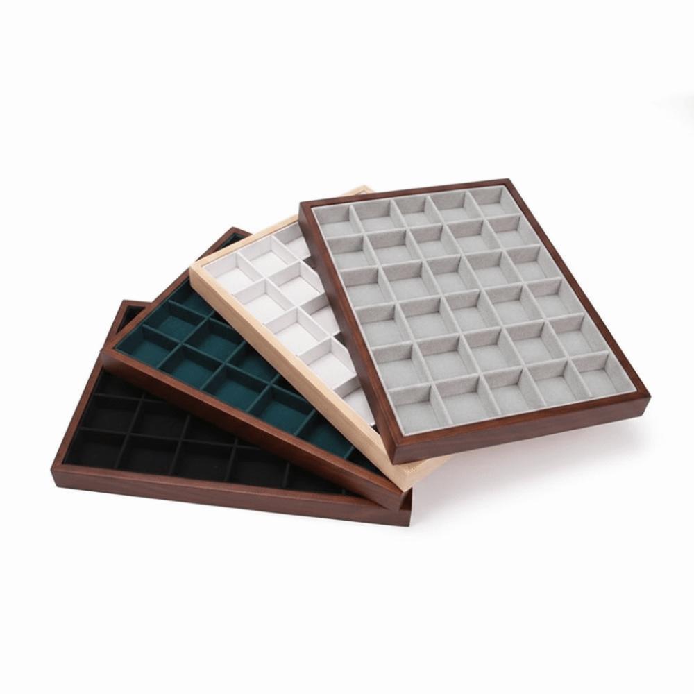 Walnut Wood Jewelry Storage Drawer 30 grid Jewelry Organizer Wood Grain Jewelry Tray Ring Storage