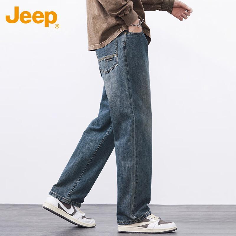 Jeep Men's Casual Straight Fit Denim Jeans