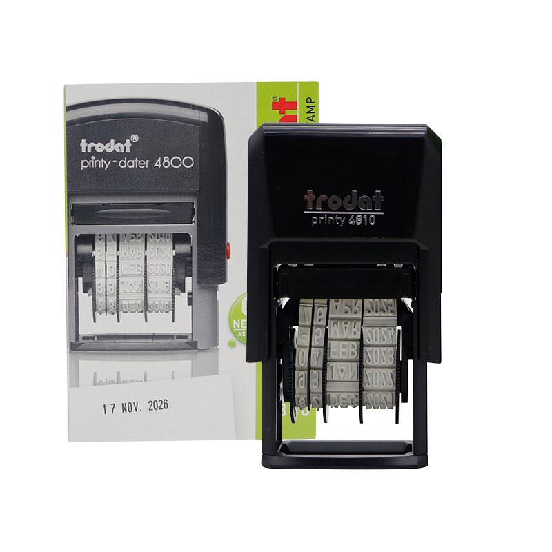 Trodat 4810 Self-Inking Date Stamp, 3.8x20mm, Adjustable, Chinese & English Dates