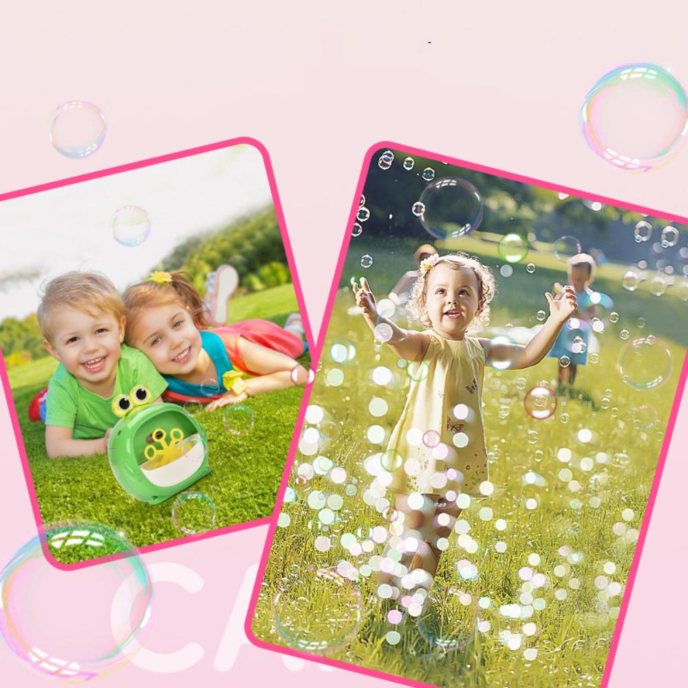 Handheld Bubble Machin New Porous Plastic Bubble Blower Cartoon Frog Soap Water