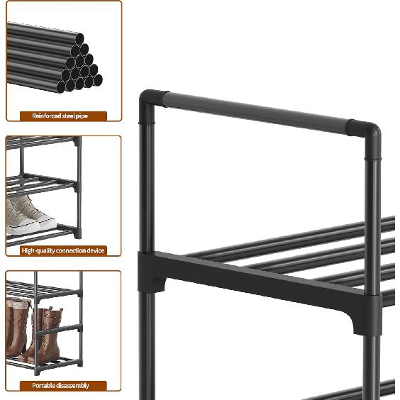 Shoe Rack, 3-Tier Shoe Organizer, Sturdy Shoe Storage Shelf, Perfect for Front Door Entrance, Closet & Entryway, Easy to Assemble, DIY Layering