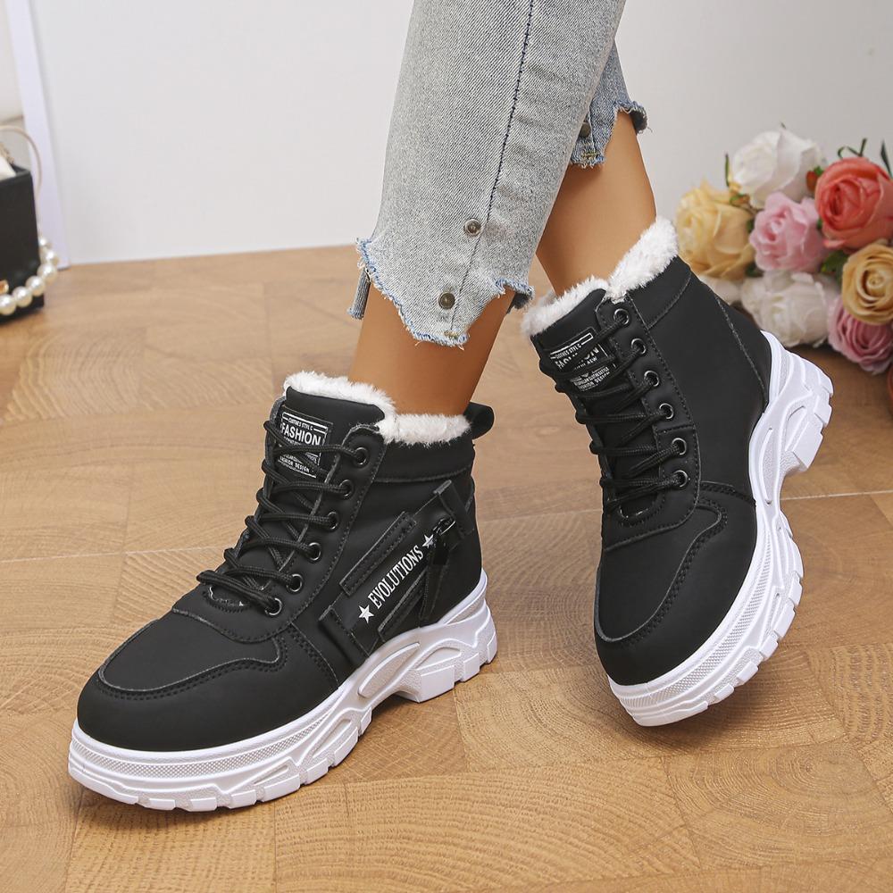 Stivali Donna Taglie Forti Autunno Inverno Scarpe in Cotone Stivaletti Sportivi Casual Scarpe Alte Foderate in Pile