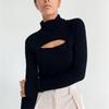 Women's Autumn & Winter Knit Chest-Revealing Long Sleeve Top - European and American Style