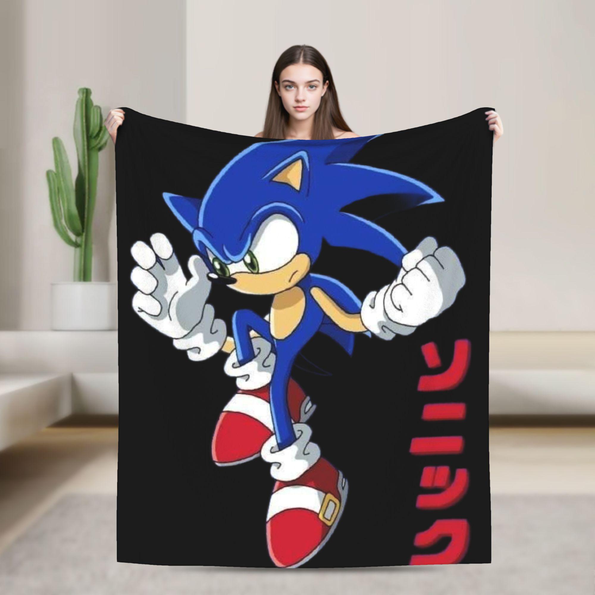 Games The Hedgehog Shadow Blankets Cartoon Flannel Throw Blanket Summer Air Conditioning Decoration Soft Warm Bedsprea 200x150cm 80x60in