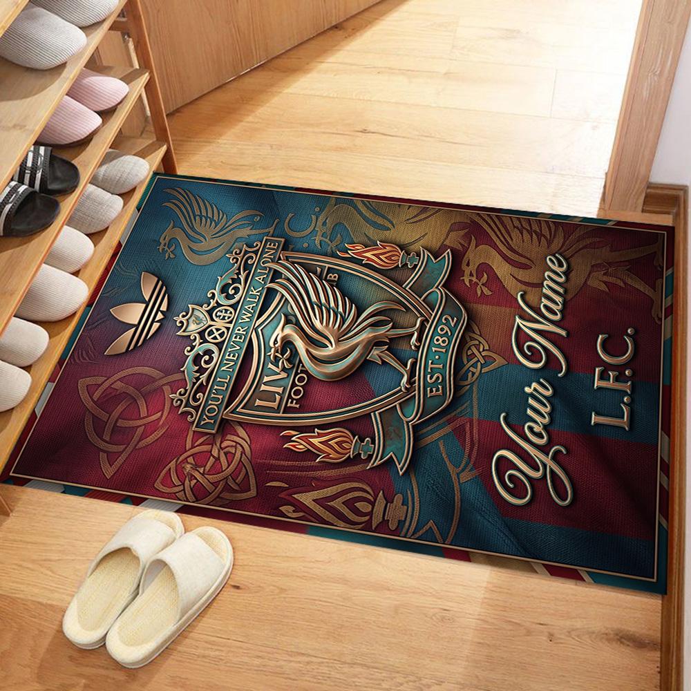 Liverpool Fc Customized Name Area Rug Perfect For Entryway Decorate Room Balcony Outdoor Antislip Carpet Decorate Offices