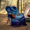 Christmas Santa Claus Theme Printed Blanket - Perfect for Couch, Bed, Travel & Outdoor Use | Machine Washable, Cozy & Durable.