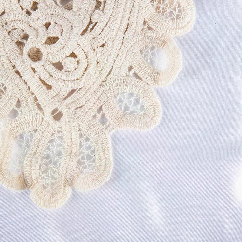 1Pcs Shawl O-Neck Doll False Collar Shirt Women Hollow Crochet Lace Detachable Collar