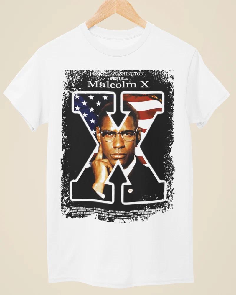 Malcolm X Movie Poster Inspired Unisex White TShirt S