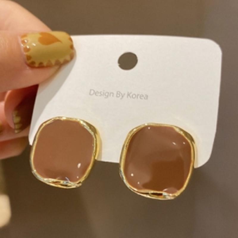 Korean Style Square Stud Earrings - Autumn/Winter Trend for Women