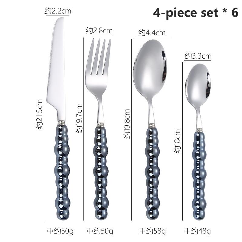 24-Piece Pearl Handle Stainless Steel Cutlery