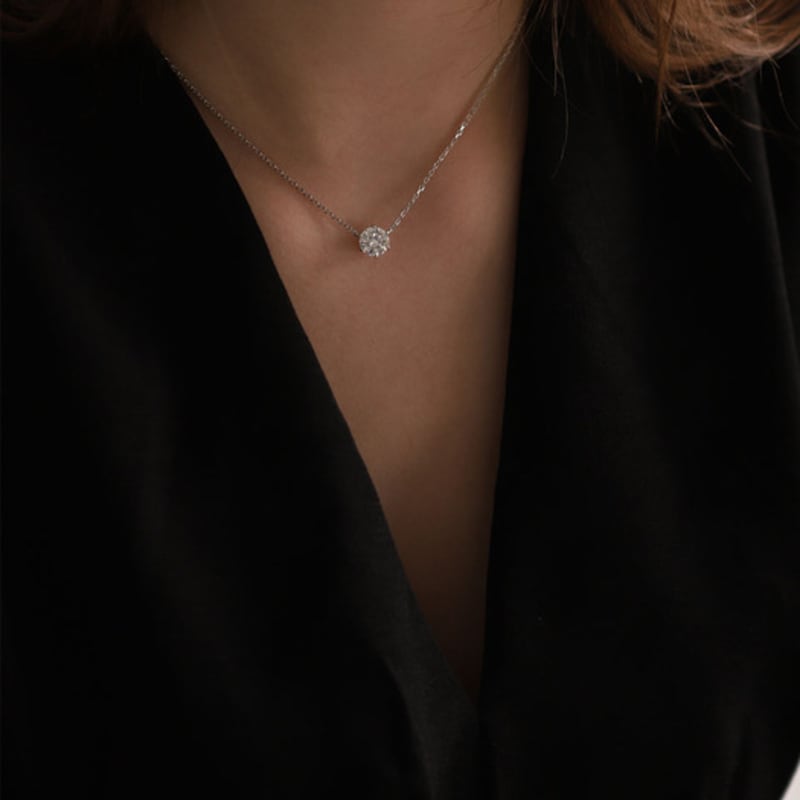 Ozel Silver925 Moissanite 1ct Necklace PS109N