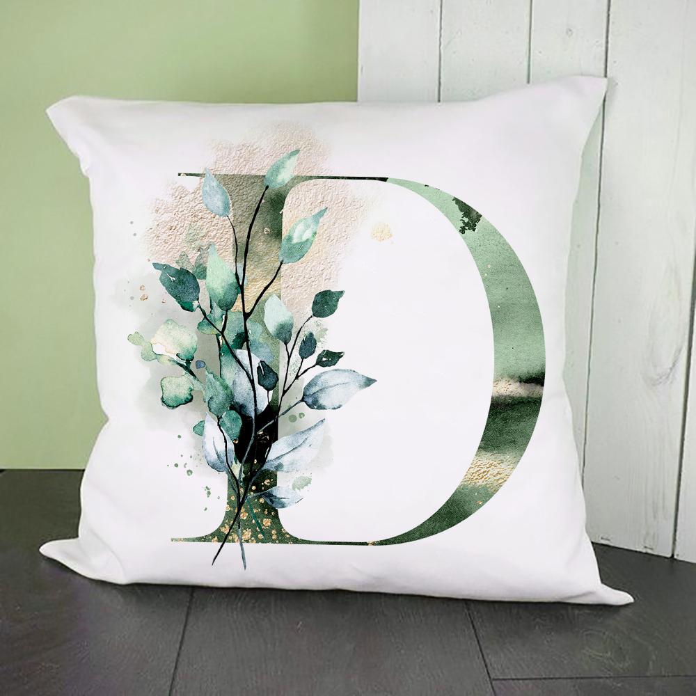 Green Alphabet A B C Printing Pillow Cases Fashion English Letter Home Sofa Living Room Car Decorative Pillowcase Cushion Cover