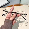 Gg Home Myopia Women'S Full Metal Glasses G0880 Ultra-Light Glasses Frame, Horseshoe Buckle Retro Plain Face
