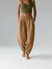 2025 European & American Style Women's High Waist Cotton Linen Wide Leg Yoga Pants