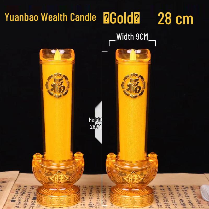 LED Electric Candle Light - Battery & Plug-in, Ideal for Home, Buddha Offering, or God of Wealth Lighting.