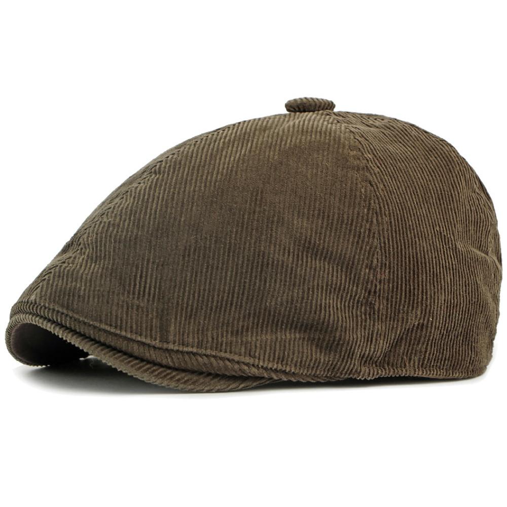 HT5051 Mens Berets Women Retro Artist Painter Beret Hat Spring Autumn Winter Flat Cap Male Female Corduroy Octagonal Beret Caps