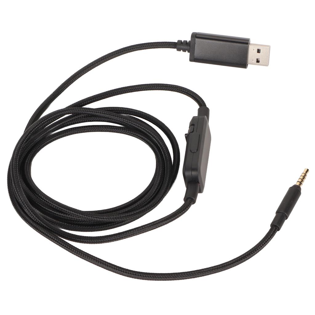 Headphone Sound Cable Replacement USB Gaming Headset Cord with In Line Volume Control Mute Button Fo