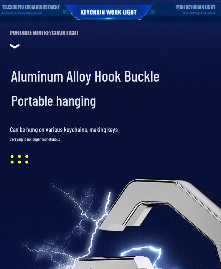 Compact Waist-Hanging Keychain Flashlight: Multifunctional, Rechargeable, Waterproof for Everyday and Outdoor Use