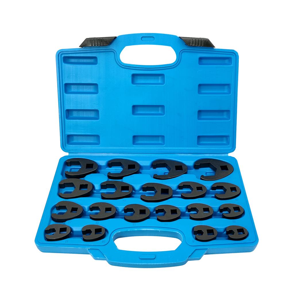 Jeu de clés à écrou évasé à pied-de-biche 3/8 "" et 1/2 "", 19 pièces outil métrique tailles 8 à 32mm, écrou évasé