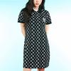 New MLB Short Sleeved Dress Spring Summer Women's Black 3FOPM0223-50BKS