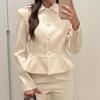 Casual Workplace Elegant Shirt Collar Button Shirt for White-collar Women, 2025 Autumn New Cross-border European and American Goddess Set