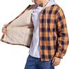 Winter Men Jacket Plaid Buttoned Coldproof Loose Plush Lining Hooded Jacket Outwear