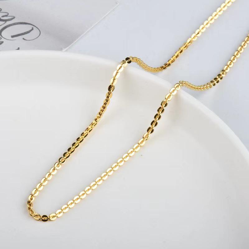 Women's Korean Style Simple Oval Titanium Steel Necklace - Non-Fading Clavicle Chain Accessories