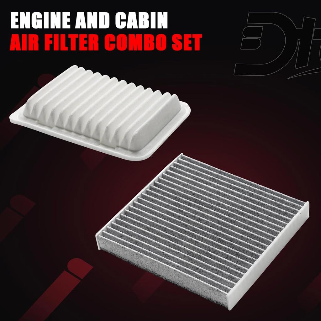 Engine And Cabin Air Filter Combo Set Compatible With Toyota Scion Pontiac Vehicle Corolla 2009- Matrix 2009-2014 Yaris 2006-2018, XD 2008-2014, Vibe