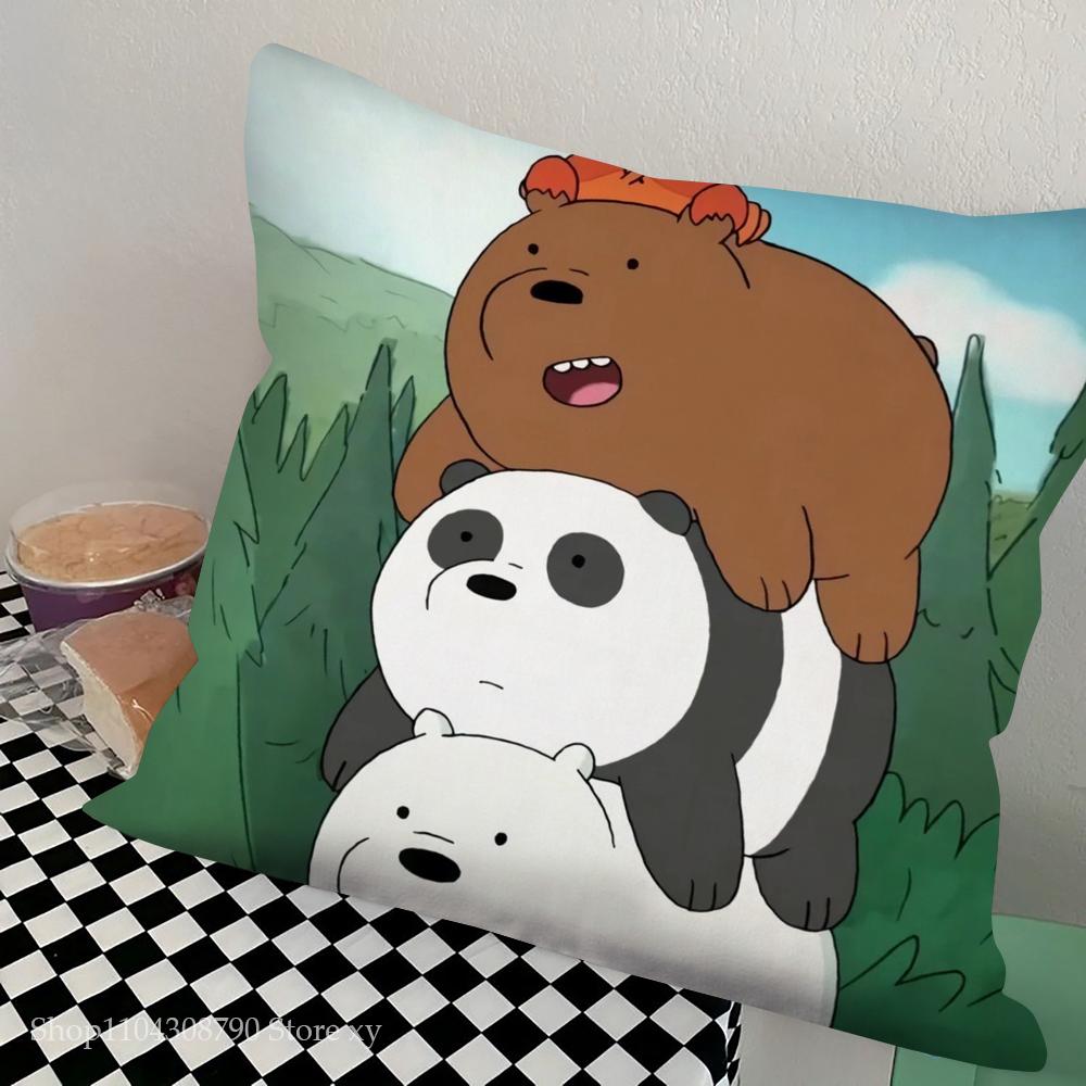 My B-Bare B-Niedźwiadki Kreskówkowe Bajki Poszewka na Poduszkę Kwadratowa Poduszka Sypialnia Sofa Wypoczynek Komfortowa Poduszka Salon Dekoracja Domu