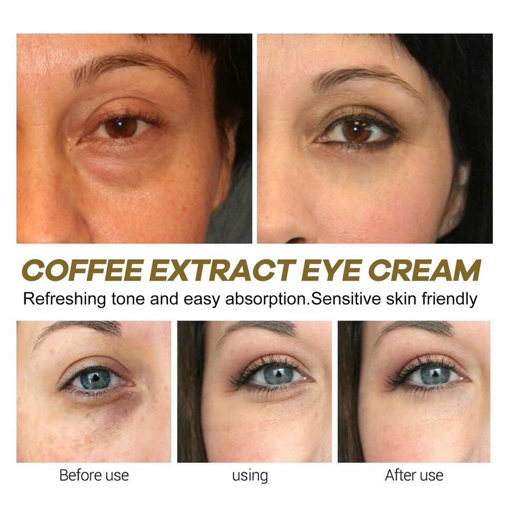 Jaysuing Coffee Firming Eye Cream, reduces fine lines, dark spots, and dark circles; firms, moisturizes, and hydrates; suitable for the eye area, 57g
