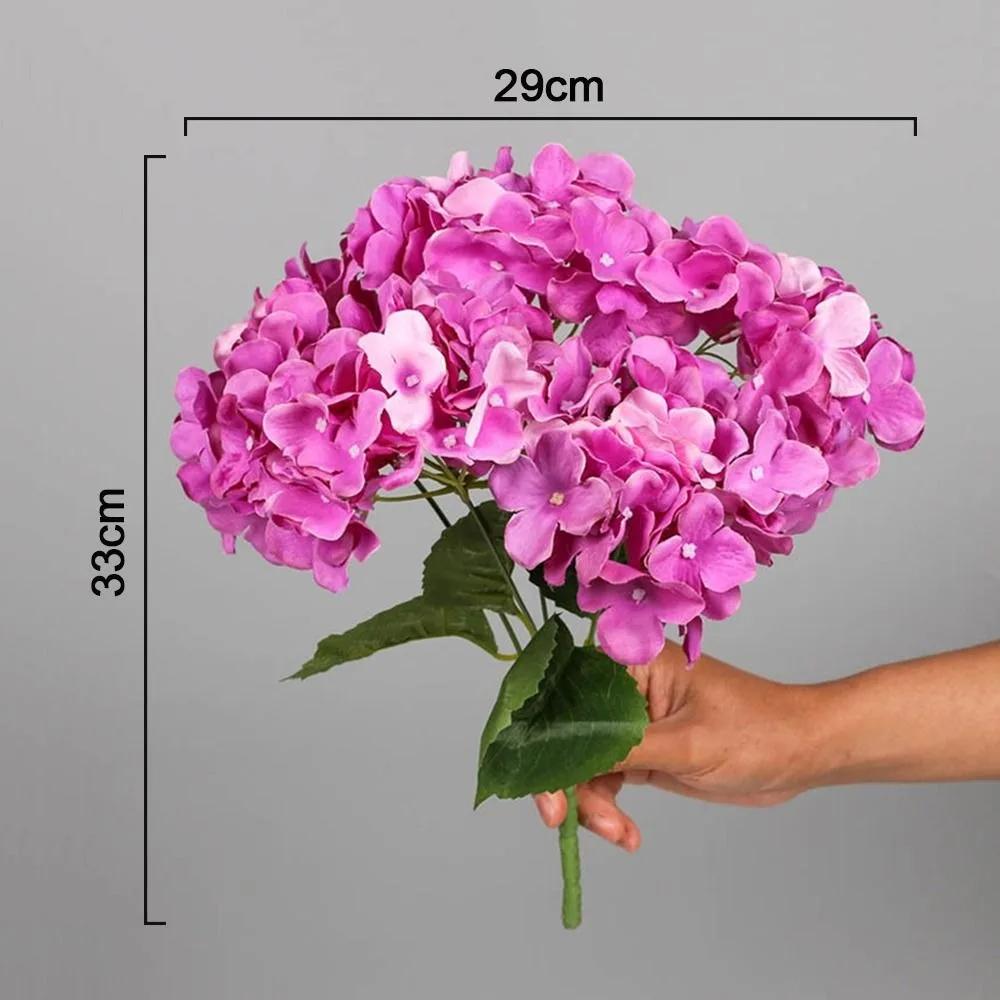 5 Heads Artificial Hydrangea Flower Fake Hydrangea Bouquet for Home Wedding Decor Bridal Bouquet Wedding Floral Arrangement