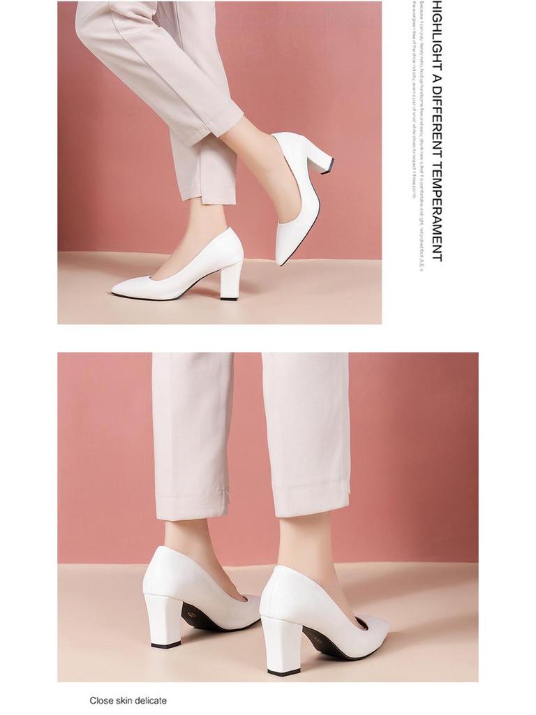 Zwarte Suède Blokhak Puntneus Carrière Schoenen voor Dames - Maten 41, 42 Beschikbaar