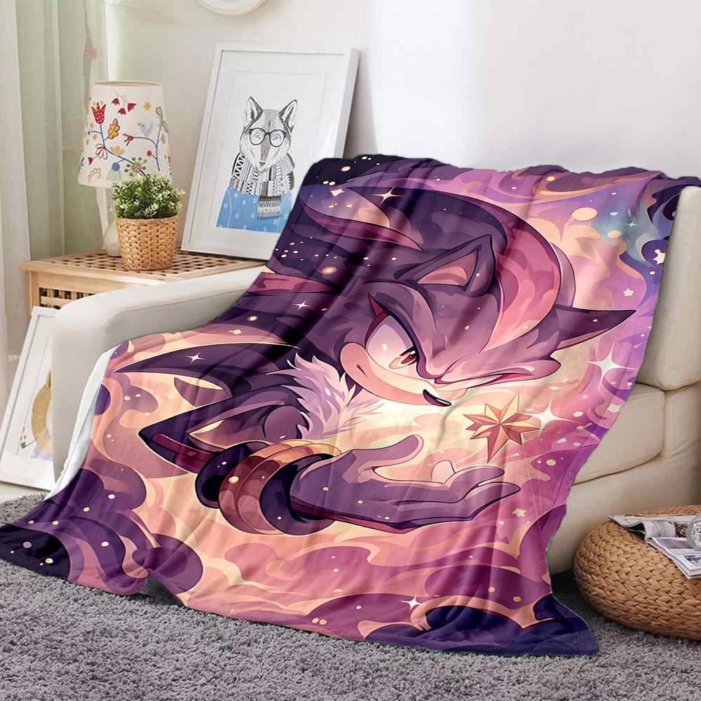 1 stuks Shadow Sonic Flanellen Deken, Zacht Huidvriendelijk met Digitale Print, Diverse Maten Verkrijgbaar voor Familie, Vrienden, Verjaardag