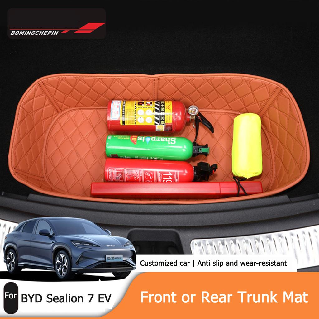For BYD Sealion 7 EV Front Spare Box Pad Storage Bag Leather Mat Rear Trunk Organizer Pad Protection Liner Interior Accessories