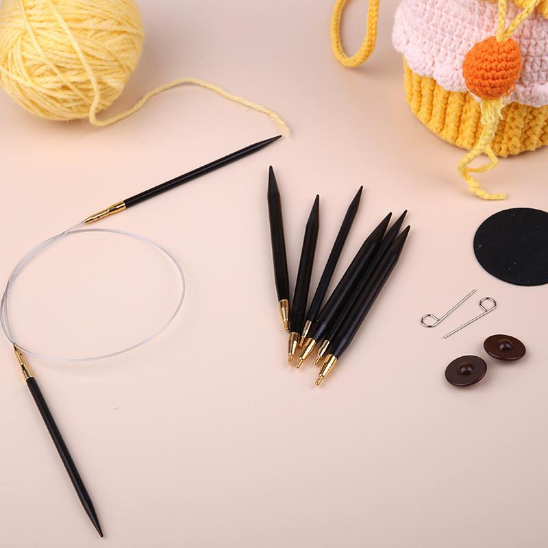 SKC Sandalwood Circular Needle Detachable DIY Knitting Tool Set Knitting Needle Loop Needle Interchangeable Sweater Needle