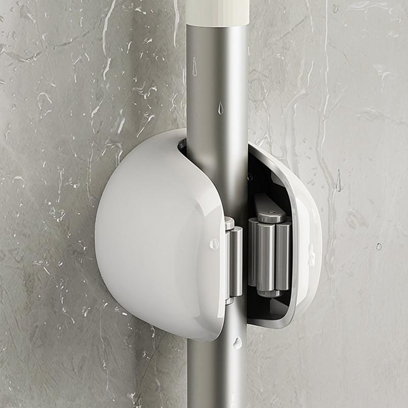 Roller Mop Hooks Self-adhesive Wall-mounted Mop Broom Hanger Rack Organizer Shelf Cleaning Supplies Bathroom Brush Storage Tools