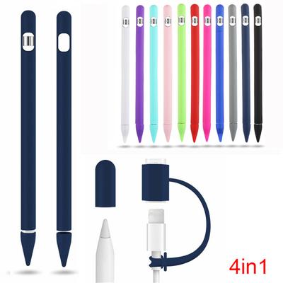 4 IN 1 Silicone Pencil Cover For Apple Pencil 1st Generation Smart Stylus Protective Case Accessories For Apple Pencil 1 Cover