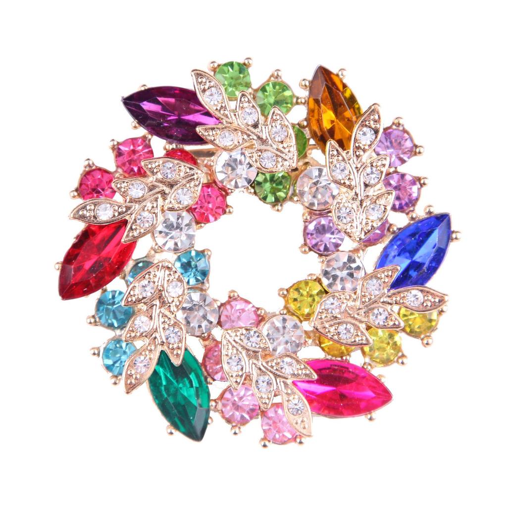 Elegante Perlen-Strass-Brosche: Damen Exquisite Brosche im Stil kleiner Duft und Seidentuch-Schnalle