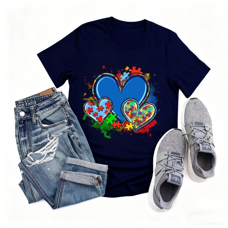 

Autism Awareness Cotton TShirt Neurodiversity Shirt Autistic Pride Mom Shirt Heart Neurodiversity Shirt Fashion Short Sleeve 4XL
